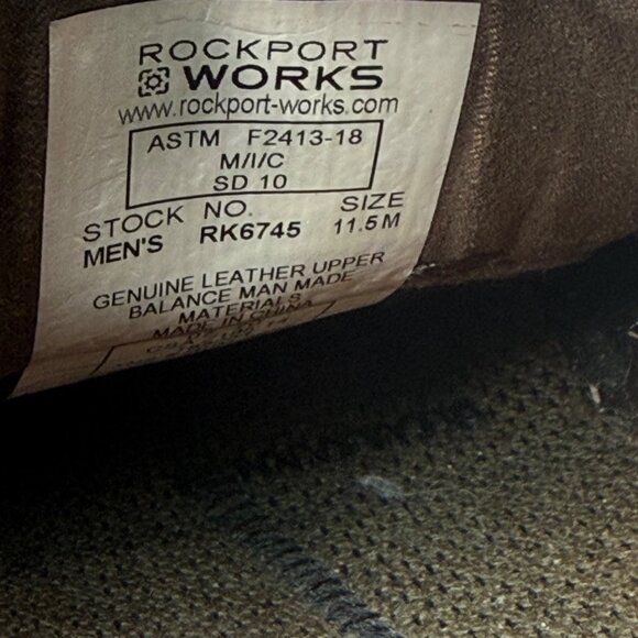 Rockport Works Mens Leather Boat Shoes Size 11.5M Brown - Picture 6 of 8